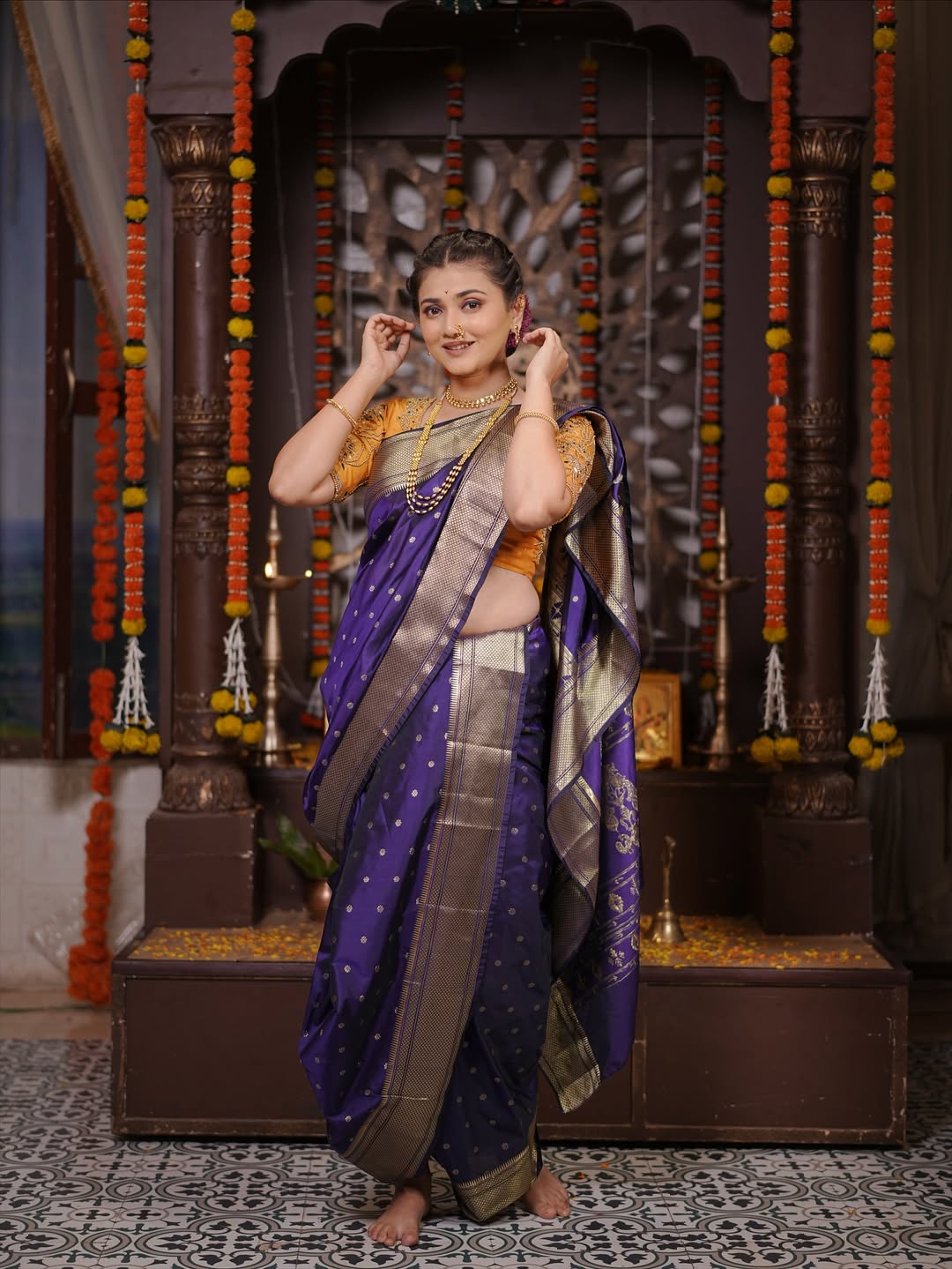 Dnyanada Ramtirthkar Paithani Nauvari Saree