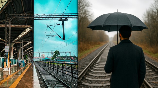 Do Not Open Umbrella On Railway Track