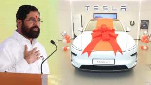 Eknath Shinde Tesla car