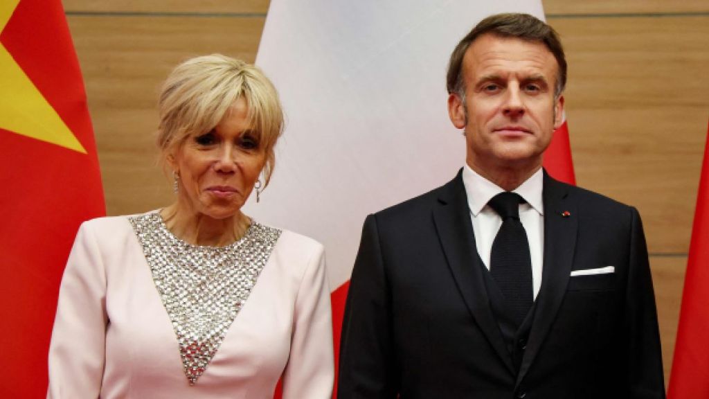 French President Emmanuel Macron and wife Brigitte