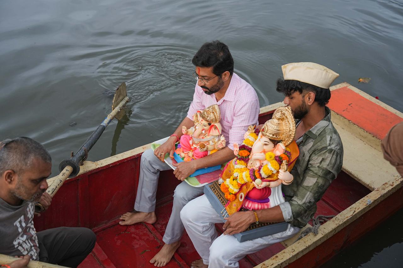 GAURI and ganesh VISARJAN on the seventh day of Ganesh Festival