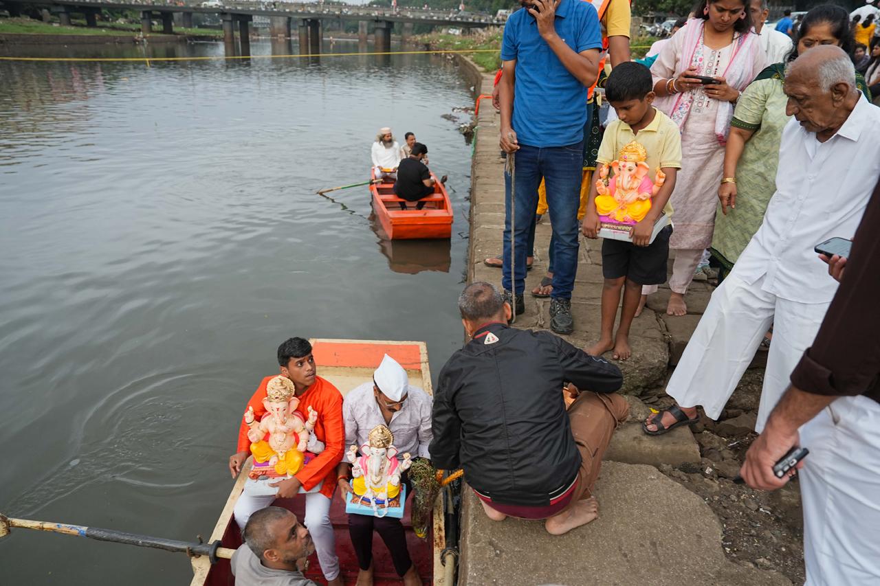 GAURI and ganesh VISARJAN on the seventh day of Ganesh Festival