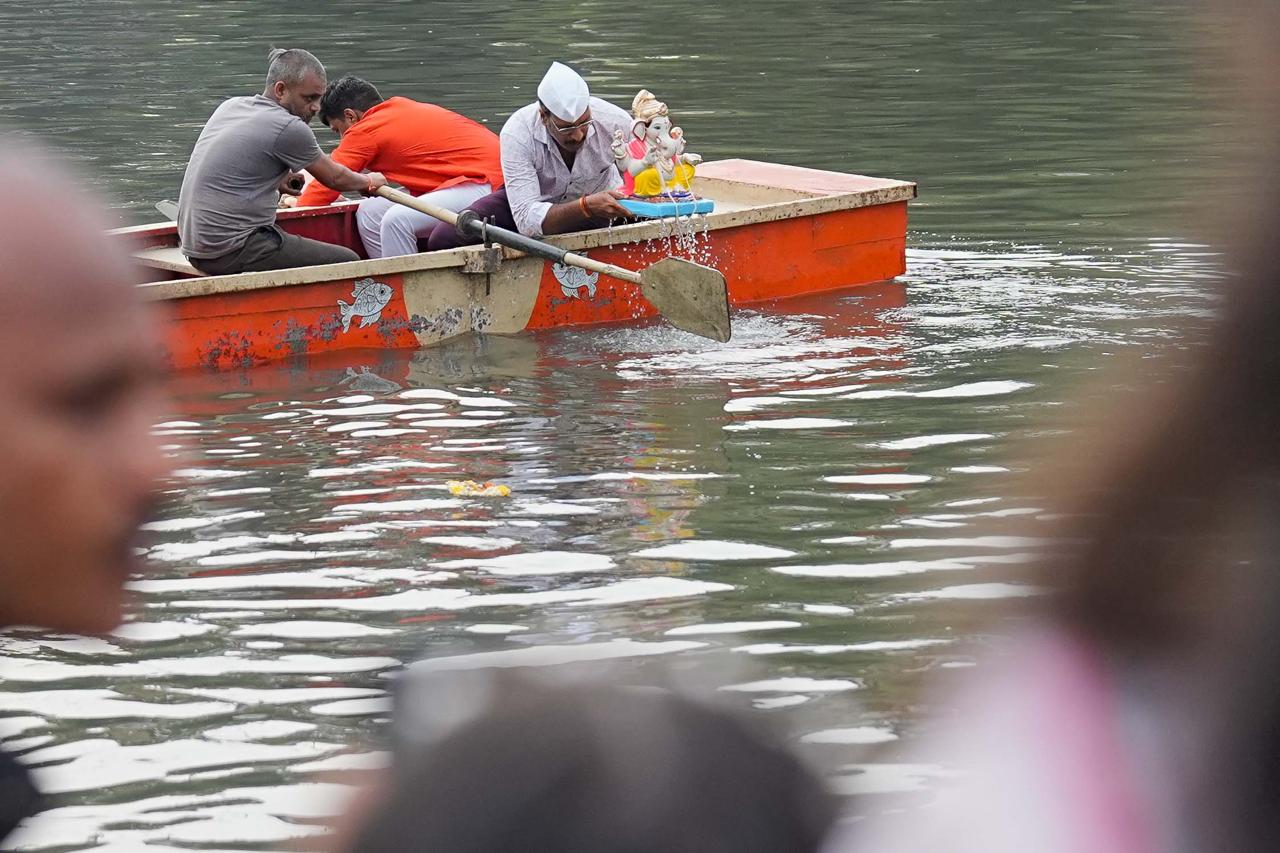 GAURI and ganesh VISARJAN on the seventh day of Ganesh Festival
