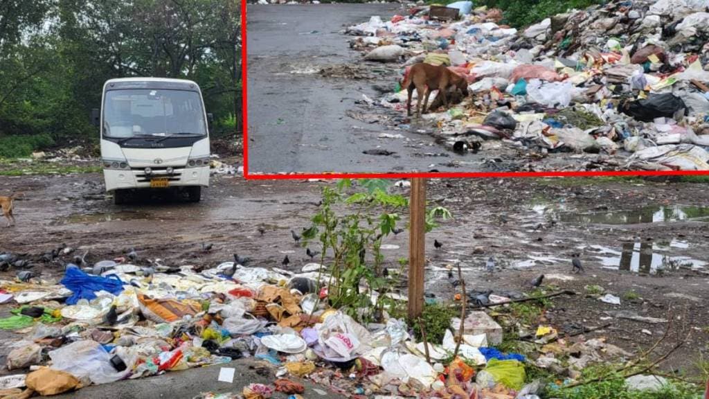 Garbage lying in the MIDC area, garbage in the Bawanchal area of ​​Dombivli