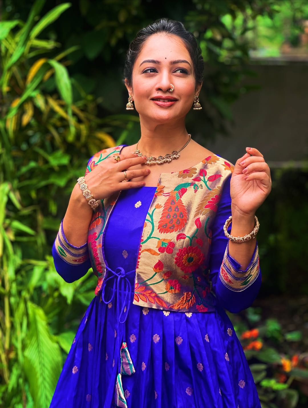 Girija Prabhu Green Paithani Saree Look