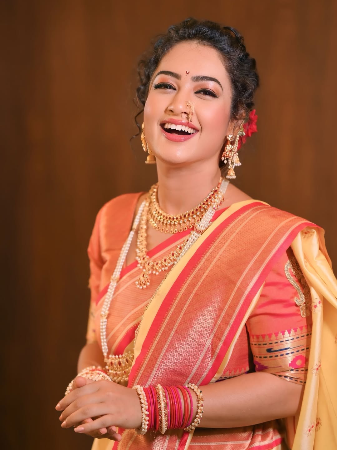 Girija Prabhu Green Paithani Saree Look