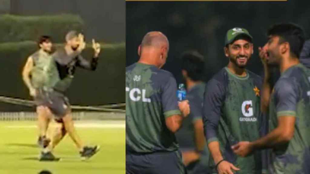 IND vs PAK Haris Rauf Taunt India heard screaming 6-0 during practice Watch Video