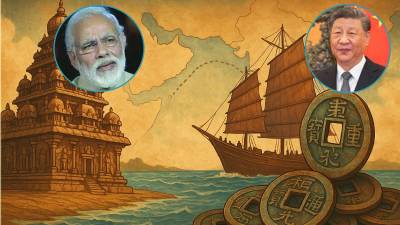 दक्षिण भारतात मोठ्या संख्येने सापडलेली प्राचीन चिनी नाणी कोणता इतिहास सांगतात?