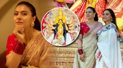 Durga Puja 2025: काजोलचा दुर्गोत्सवासाठी सोनेरी साडीतील लूक; राणी मुखर्जीबरोबर दिल्या फोटोंसाठी पोज