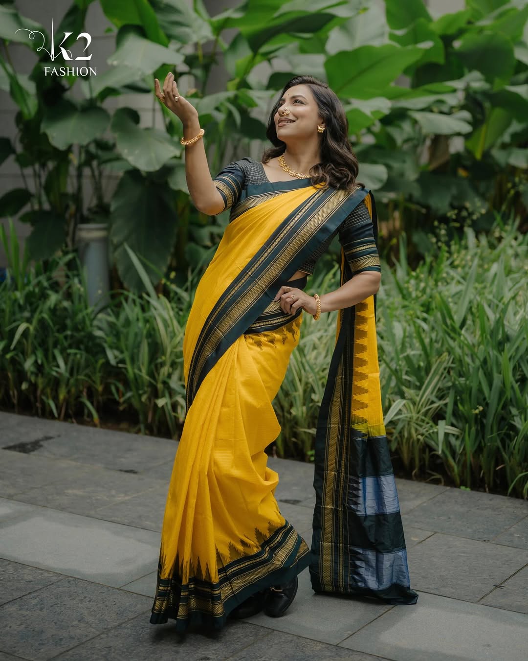 Kranti Redkar Yellow Saree Look