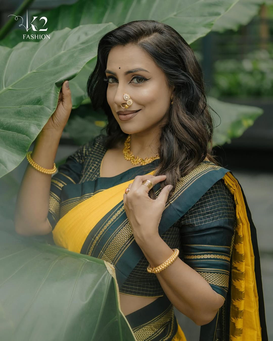 Kranti Redkar Yellow Saree Look