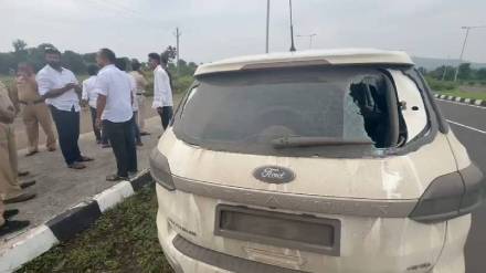 OBC leader Laxman Hakes vehicle attacked near ahilyanagar city
