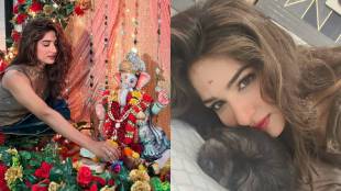 Marathi actress neha khan home ganpati photos