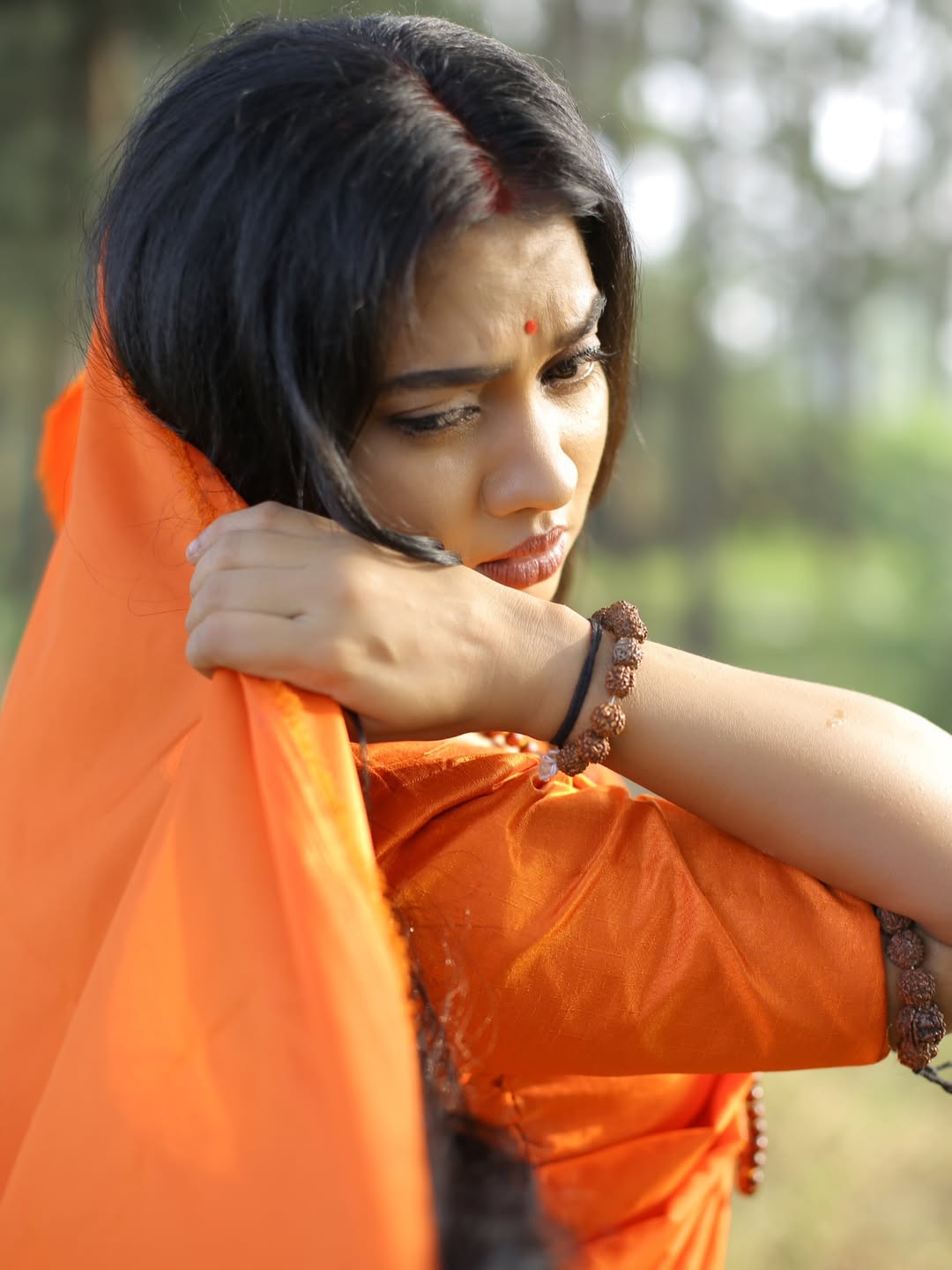 Meera joshi seeta look in keshari saree (10)