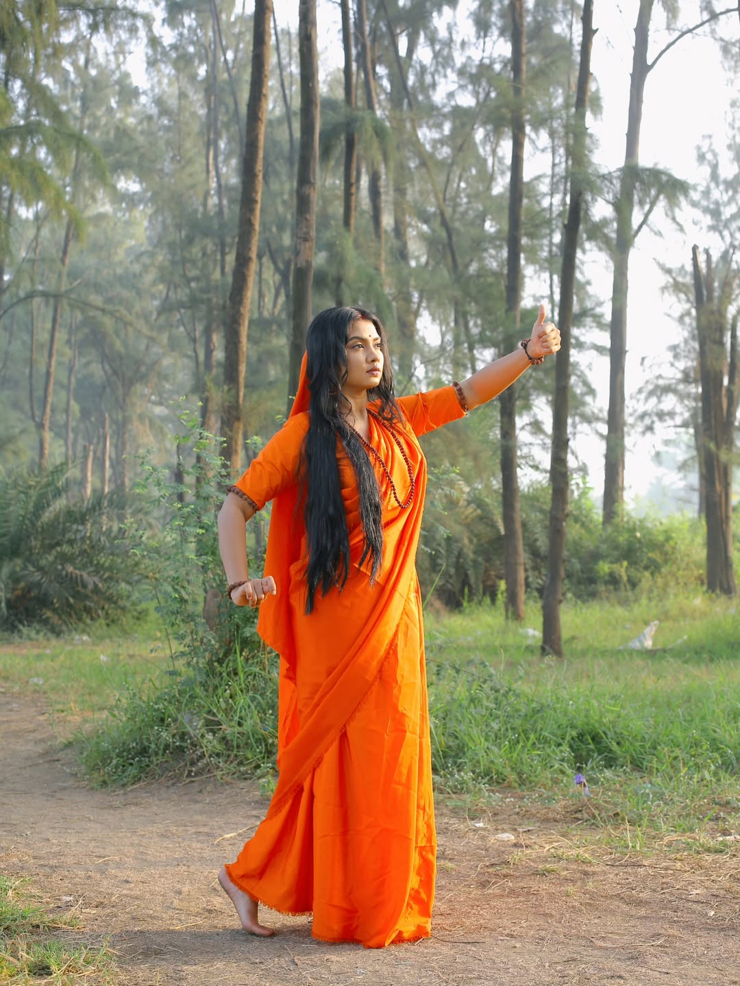 Meera joshi seeta look in keshari saree