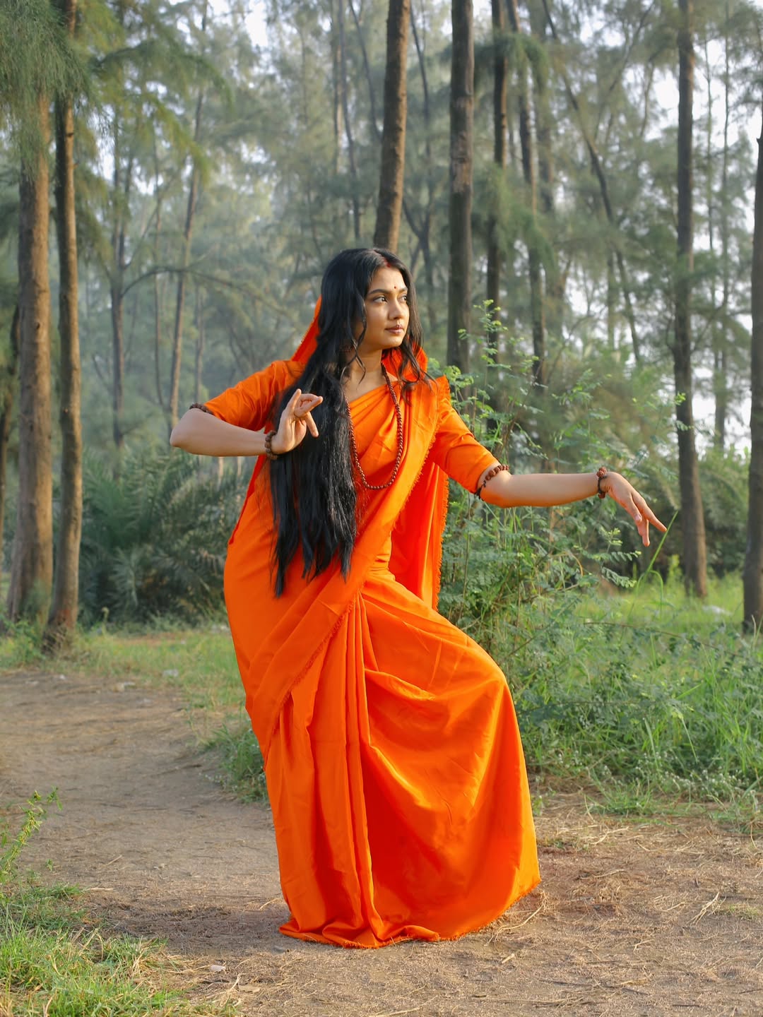 Meera joshi seeta look in keshari saree