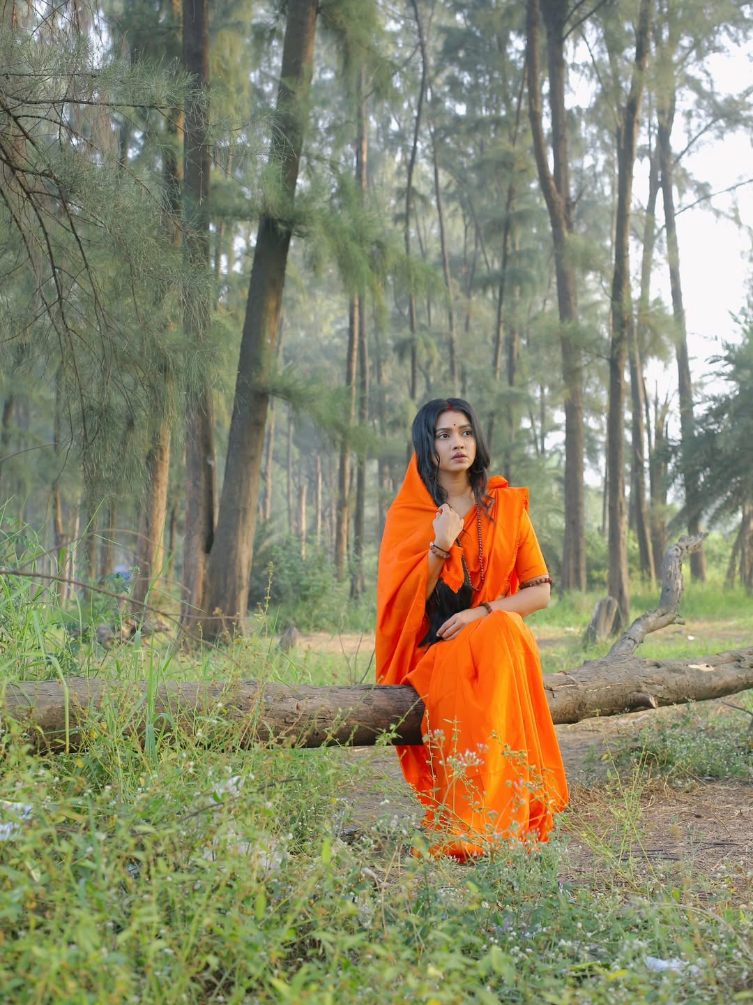 Meera joshi seeta look in keshari saree