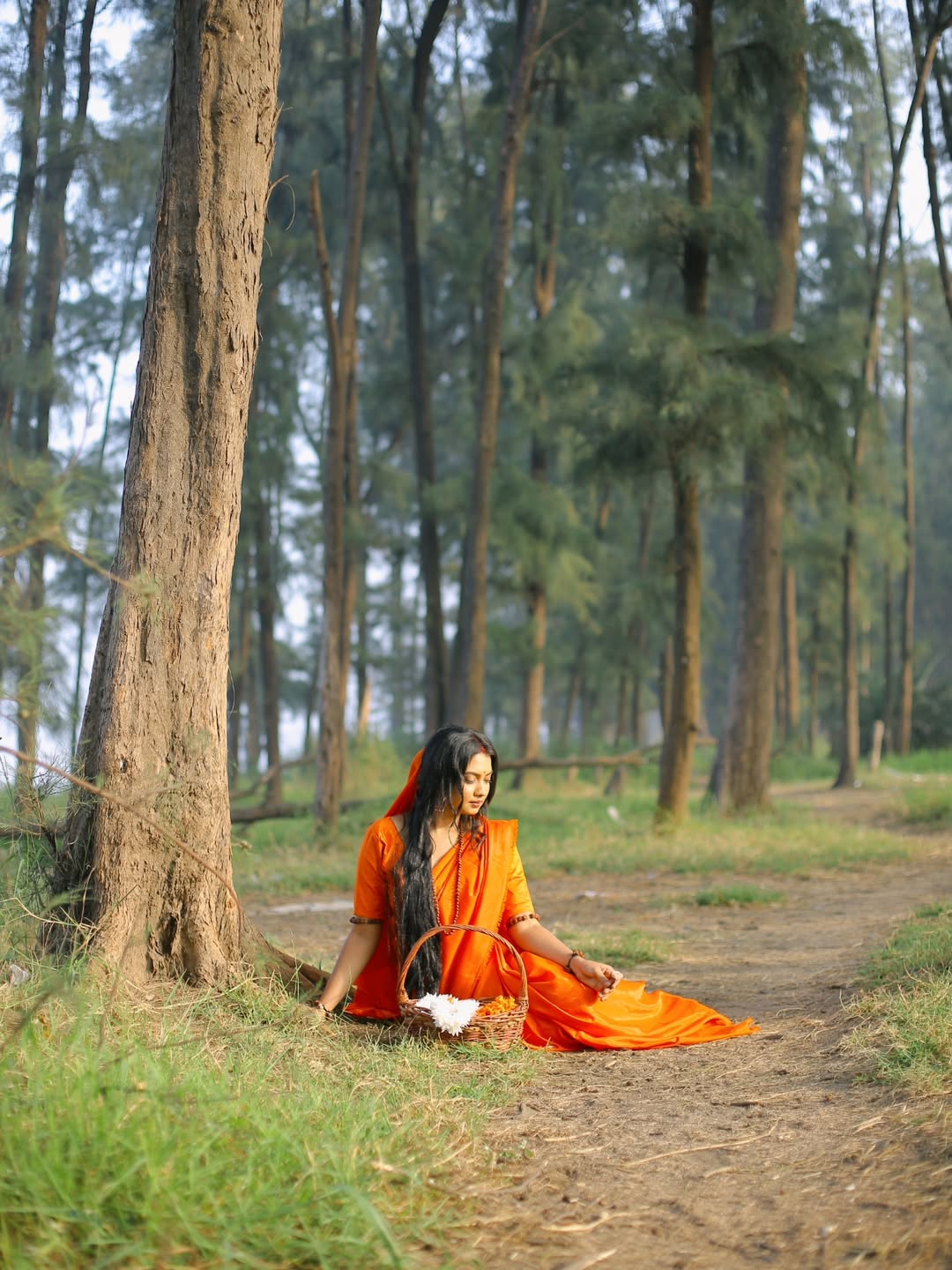 Meera joshi seeta look in keshari saree