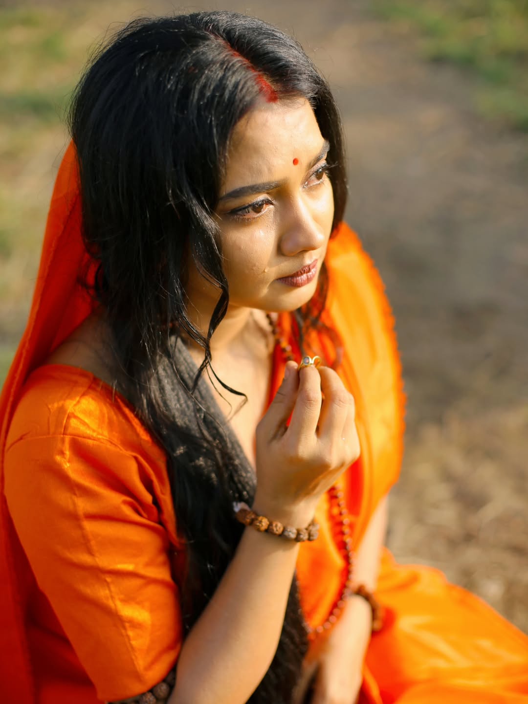 Meera joshi seeta look in keshari saree