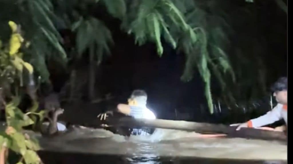 NCP MP OmRaje nimbalkar leads heroic flood rescue in Wadner saves family Marathwada flooding