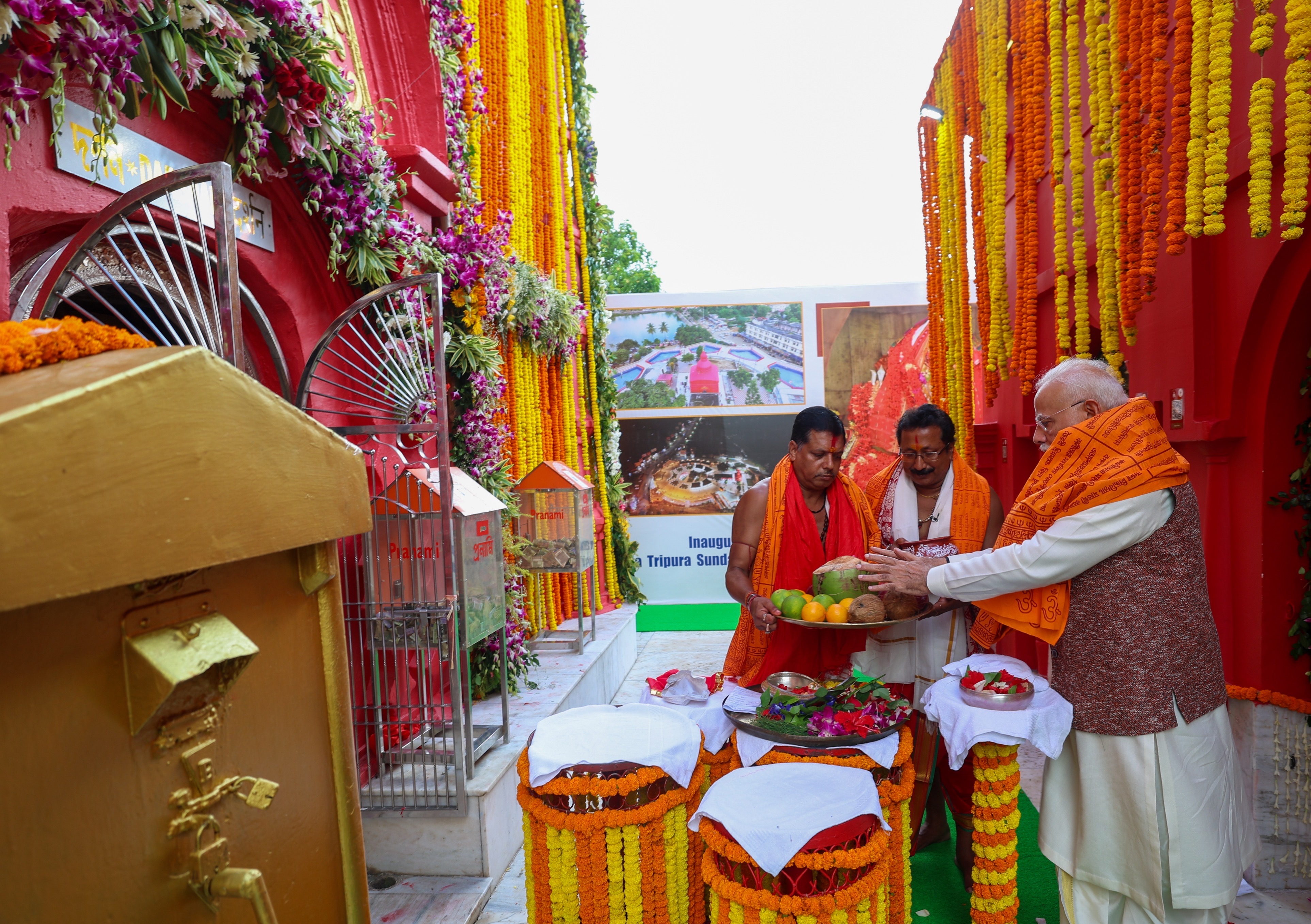 Navratri 2025 PM Modi offers prayers Tripura Sundari Temple