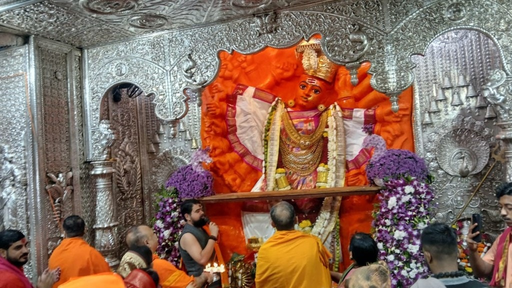 Navratri festival enthusiasm at Saptashrunga fort nashik news