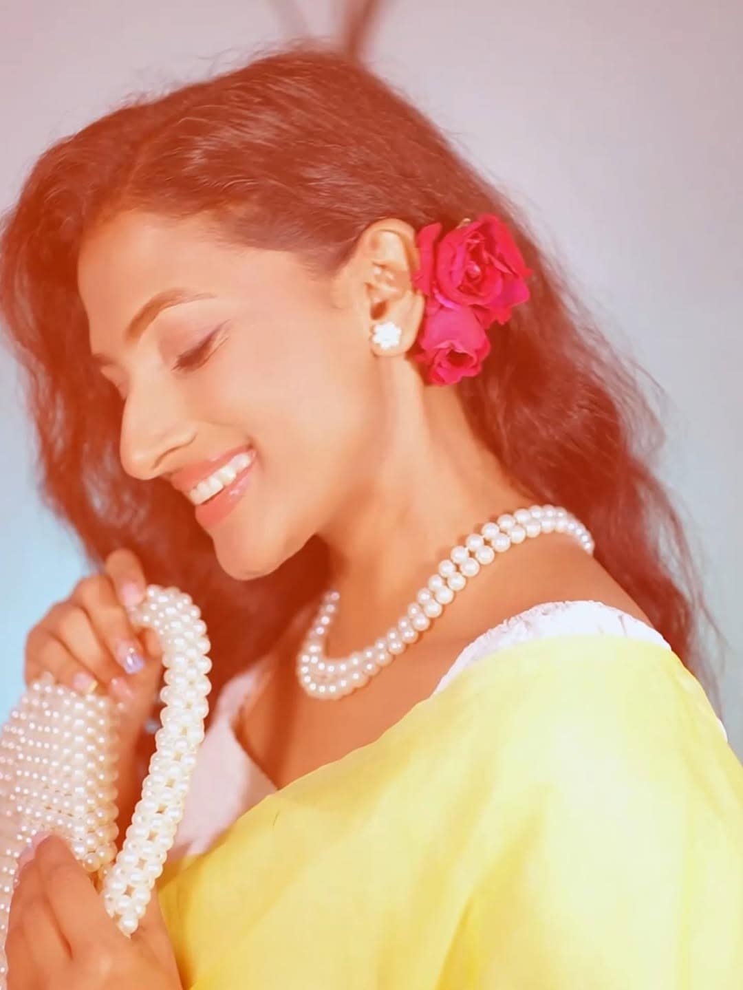Nayannah Mukey Yellow Saree Look