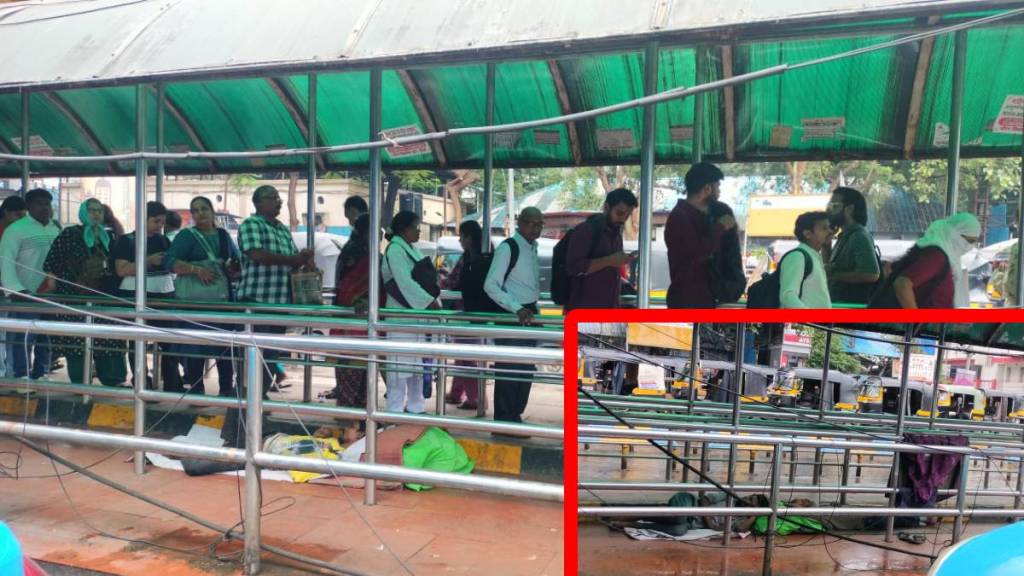 Thane railway station shelter, Thane auto-rickshaw stand, commuter safety Thane, Thane station rickshaw queue,
