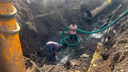 Pimpri water supply disruption, Nigdi pipeline leak, Pimpri-Chinchwad water outage, metro construction water impact,