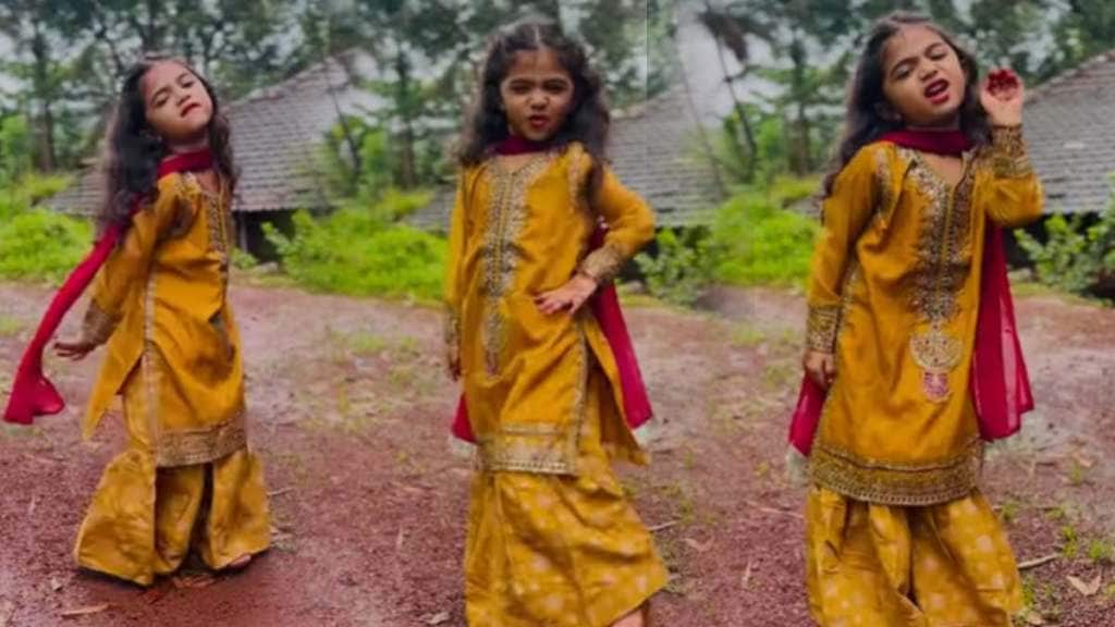 Small Cute girl dance on chandra cha tukda marathi song