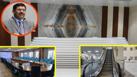 Nashik District Court, Maharashtra court building, modern courthouse Nashik, eco-friendly judicial building, Nashik court video conferencing,