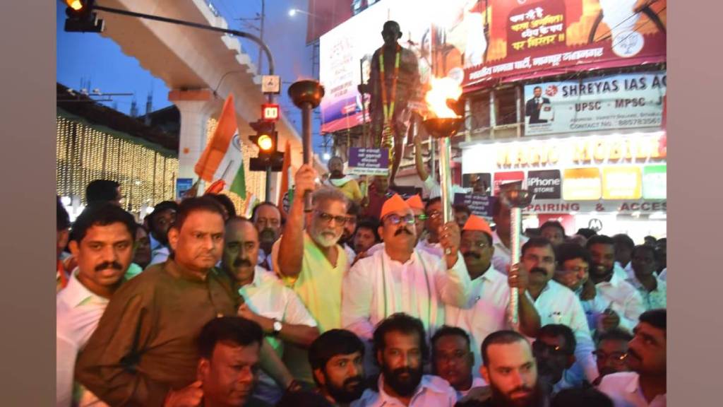 RSS celebrated centenary on September 27 with procession at gandhi statue Variety Chowk Nagpur