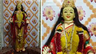Navratri Virar celebration, Mahalakshmi idol, Bhavani Shankar Temple events, Agashi village festival, traditional Navratri rituals,