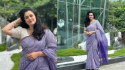 Photos : गिरिजा ओकचं जांभळ्या रेशमी साडीत खुललं सौंदर्य
