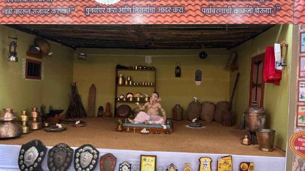 Old fashioned kitchen in Badlapur during Ganeshotsav decoration