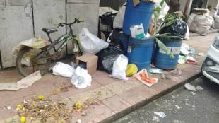 Piles of garbage in society premises in Dombivli
