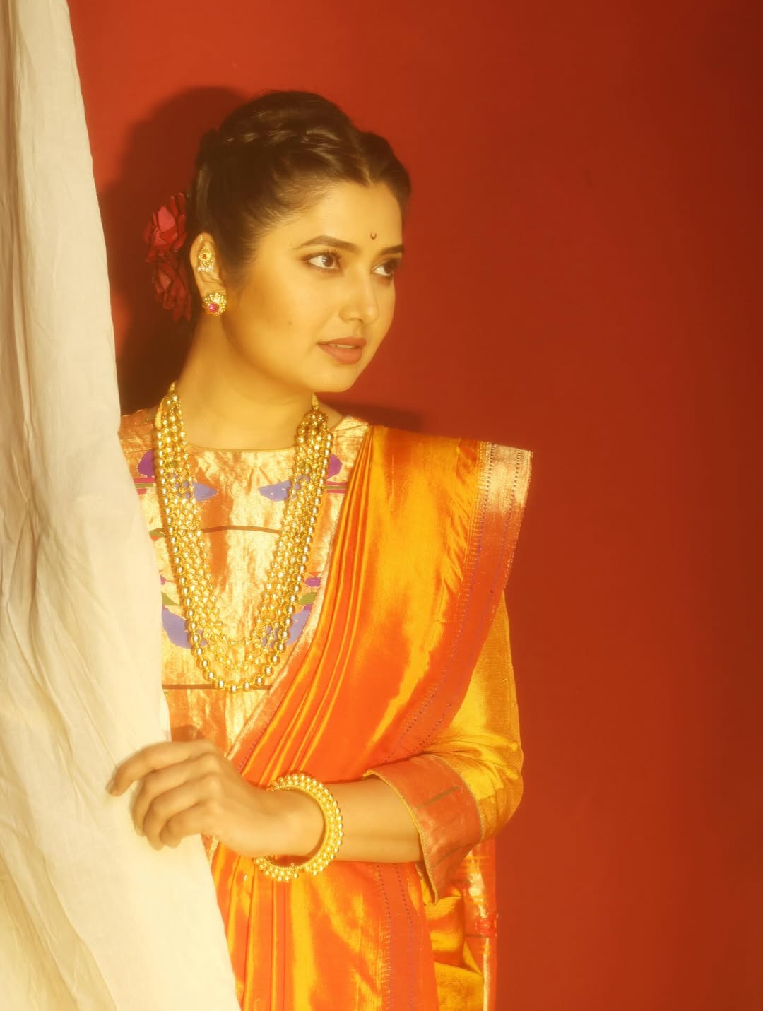 Prajakta Mali Paithani Saree Look