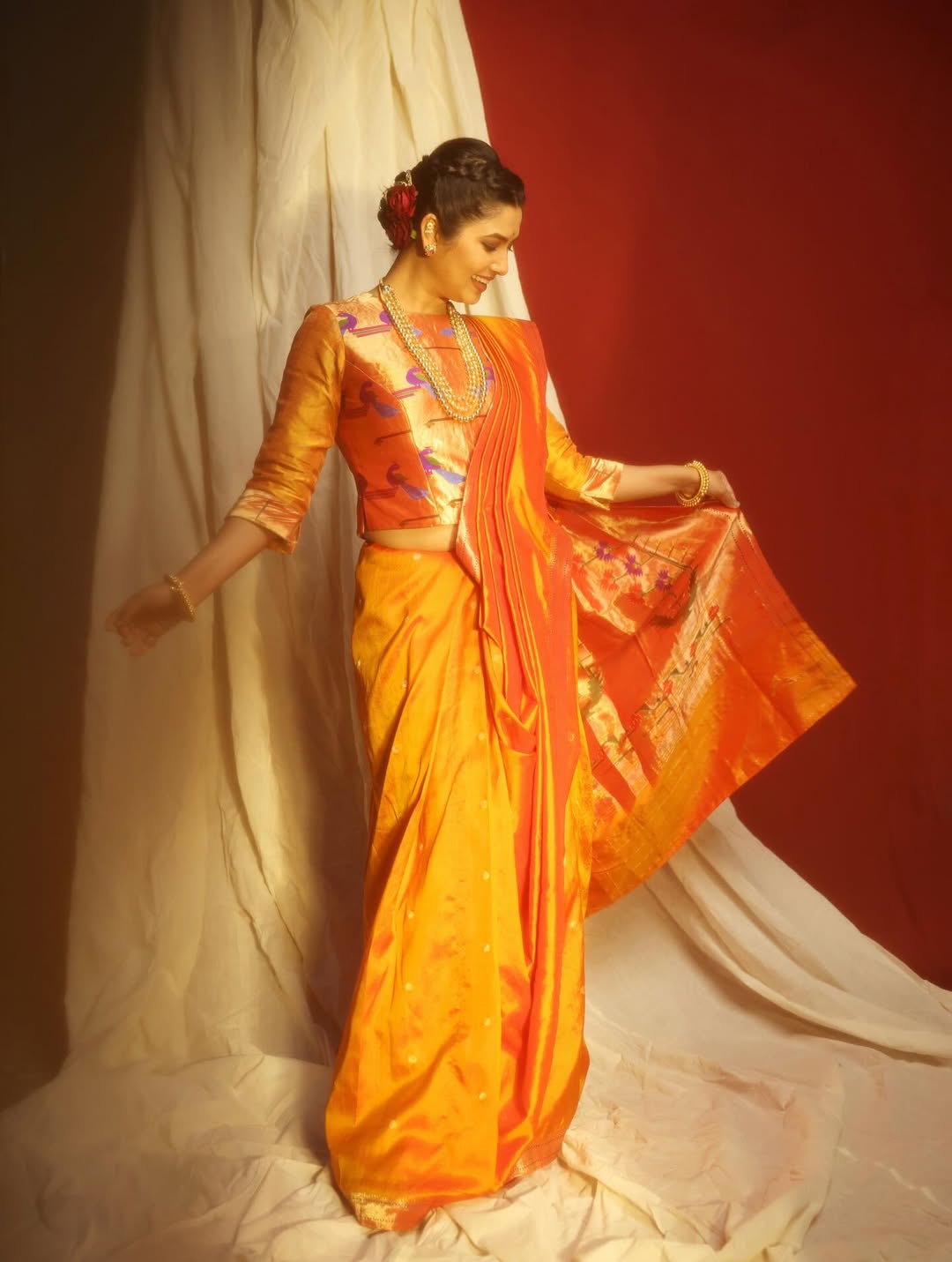 Prajakta Mali Paithani Saree Look