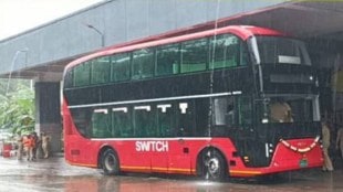 Pune double-decker bus, PMP double-decker bus test, Hinjewadi traffic solution, Kharadi bus route, Magarpatta bus service,