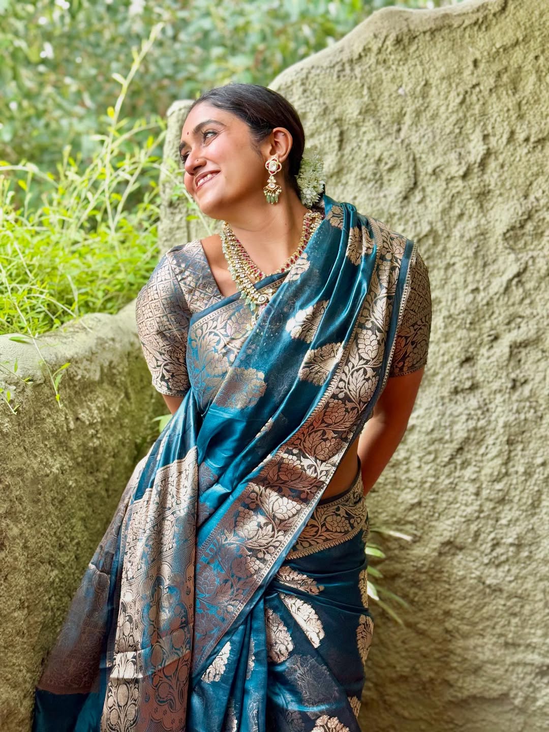Rinku Rajguru Silk Saree Look