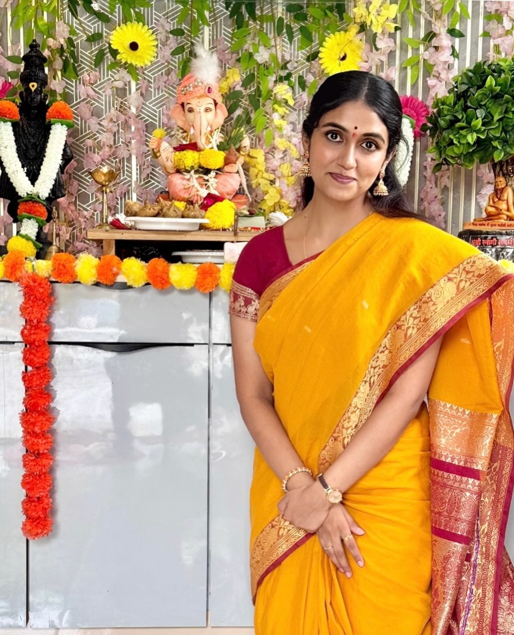 Rinku Rajguru Silk Saree Look