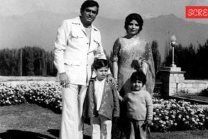 Sanjeev Kumar and Sulakshana Pandit on the set of film Uljhan