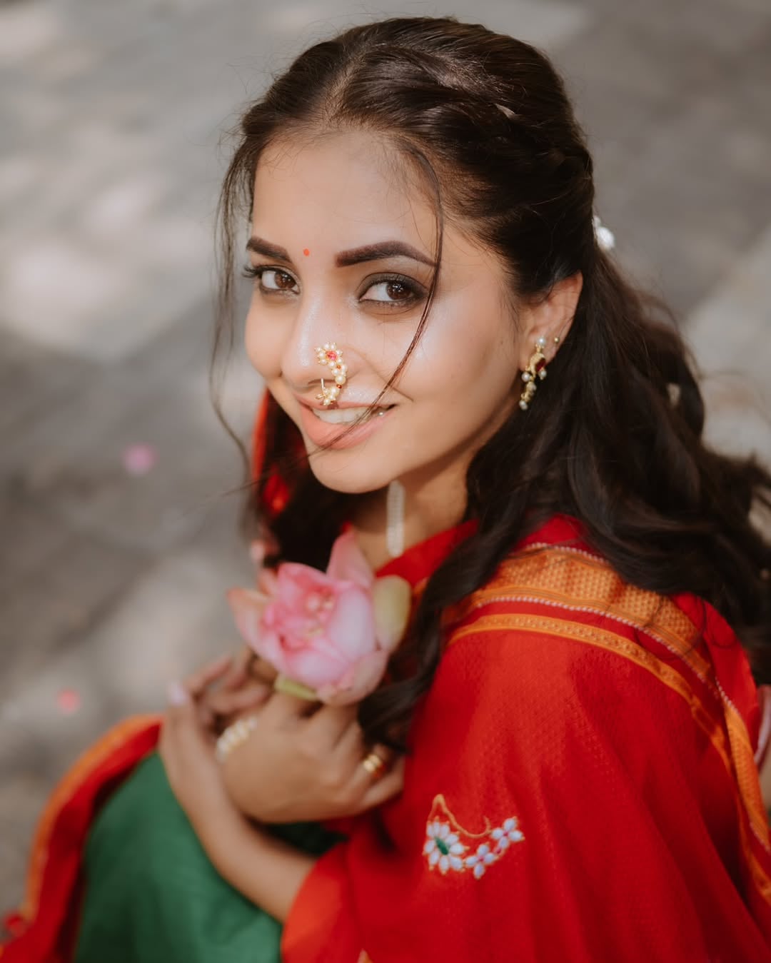 Sayali Sanjeev Blue Paithani Saree Look