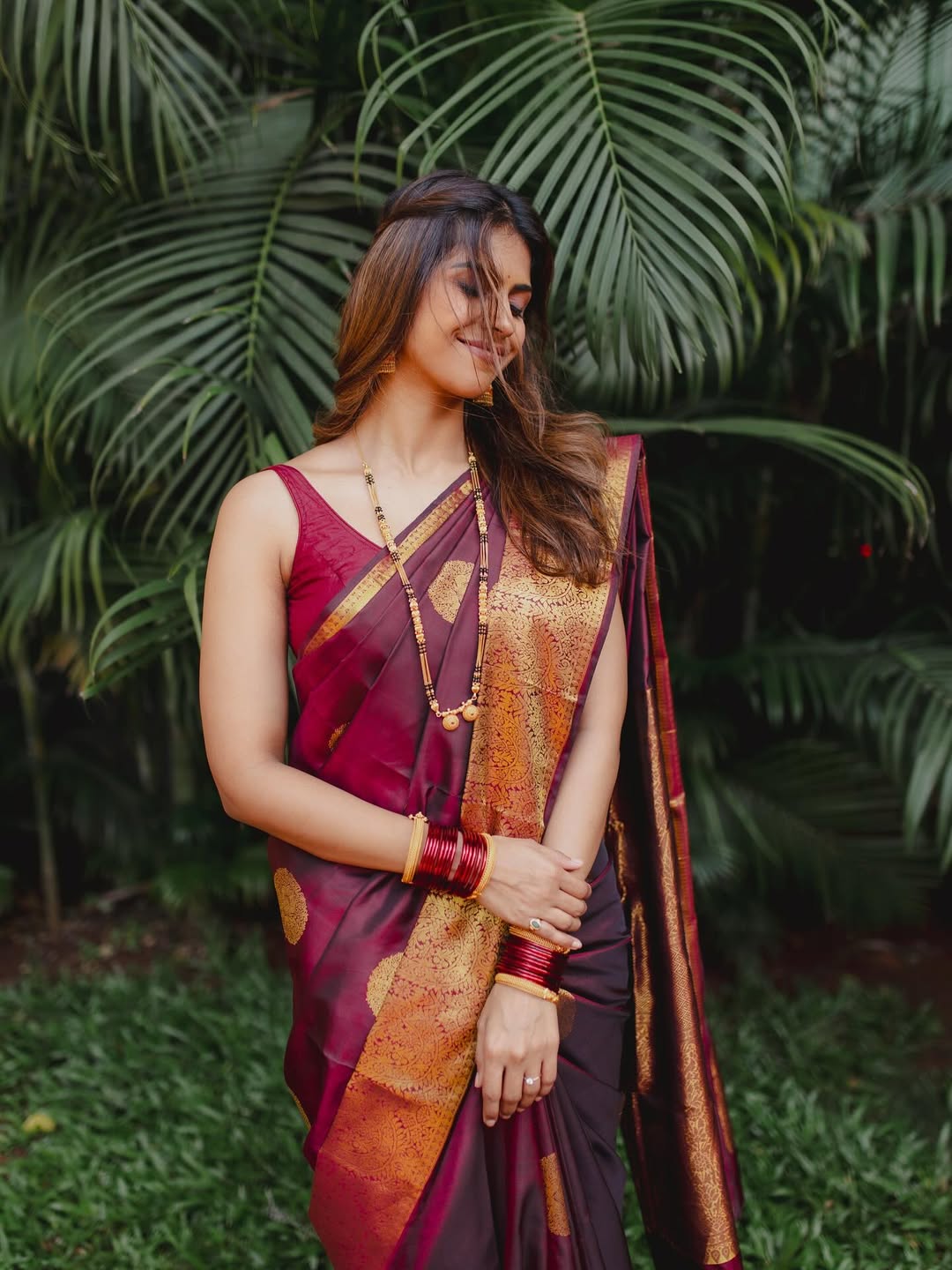 Swarda Thigale Kanjeevaram Saree Look