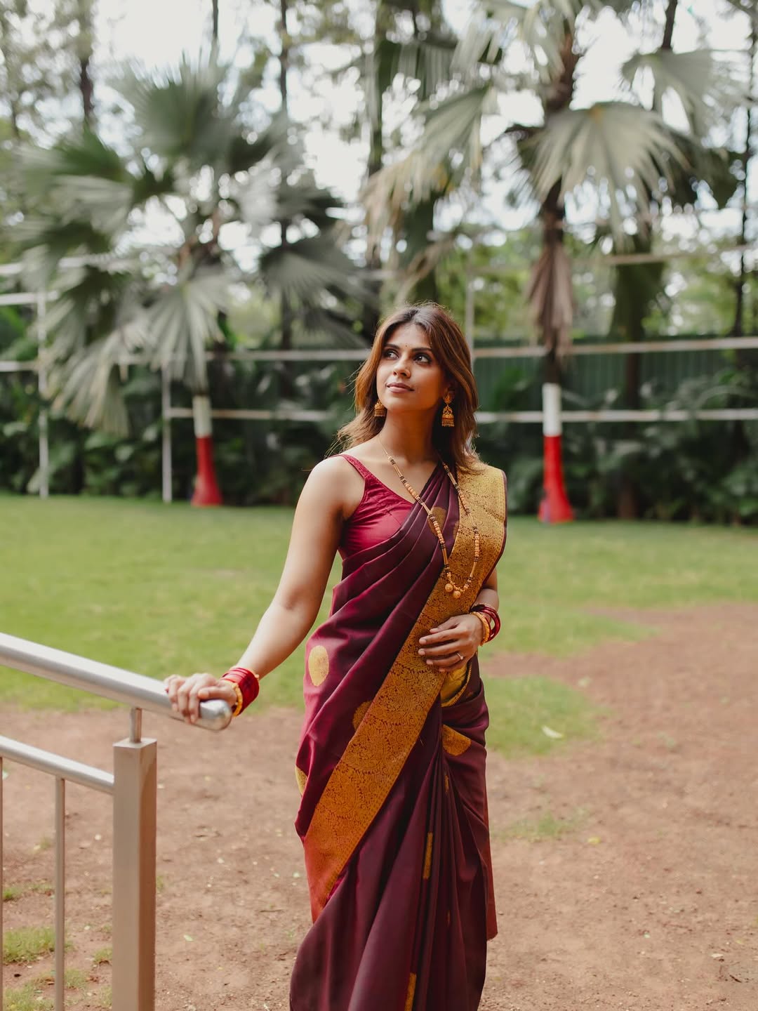 Swarda Thigale Kanjeevaram Saree Look