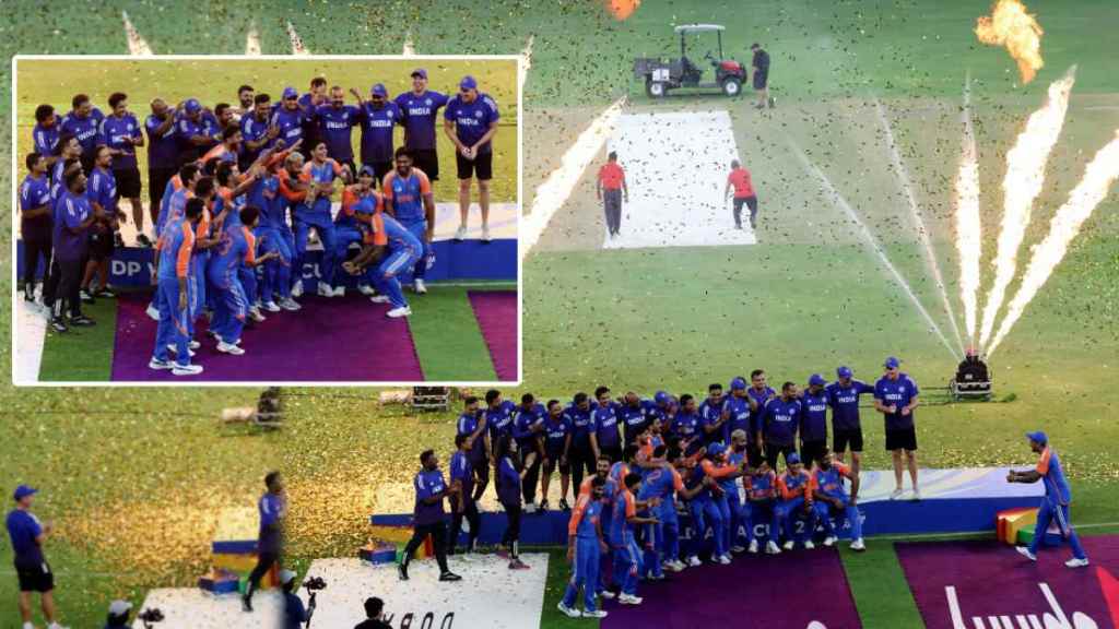 team india celebrates asia cup 2025 victory without trophy suryakumar yadav