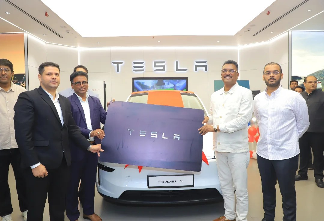Tesla india, Tesla Model Y, Tesla Model Y first delivery Pratap sarnaik