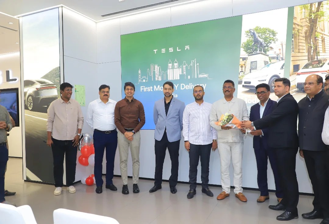 Tesla india, Tesla Model Y, Tesla Model Y first delivery Pratap sarnaik