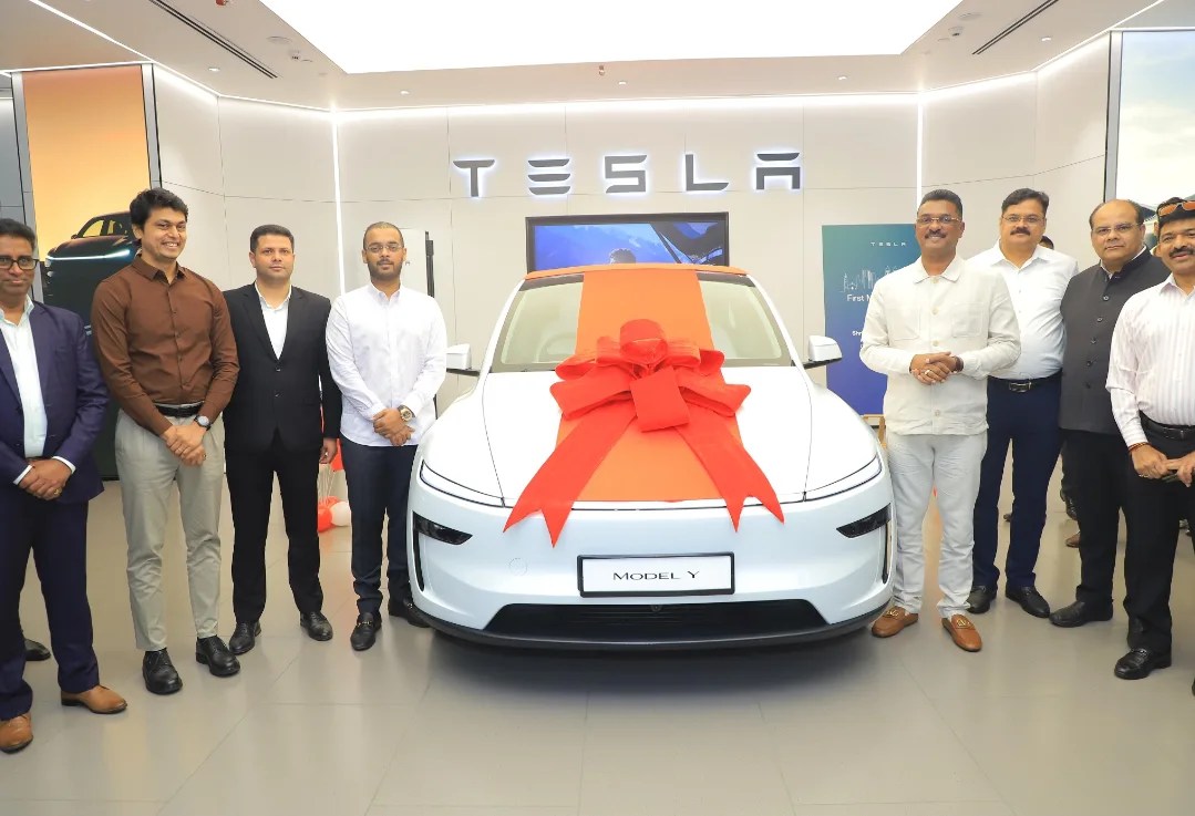 Tesla india, Tesla Model Y, Tesla Model Y first delivery Pratap sarnaik