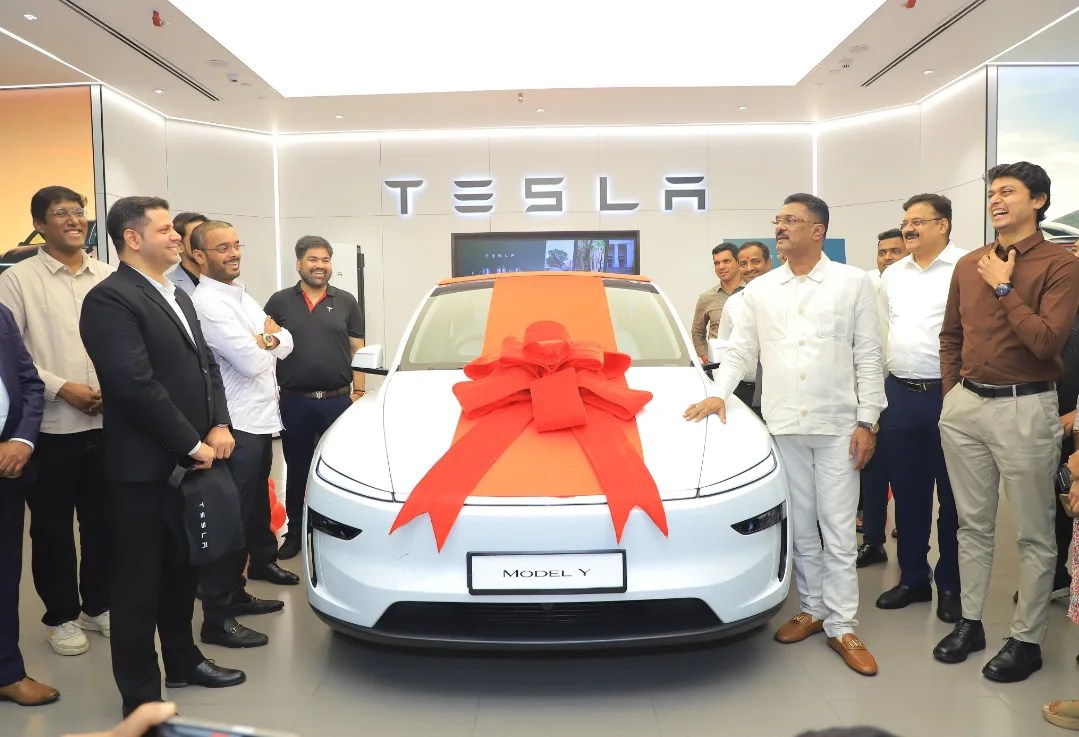 Tesla india, Tesla Model Y, Tesla Model Y first delivery Pratap sarnaik